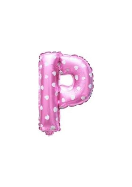 Folyo Balon P Harf Pembe Kalpli 40 cm