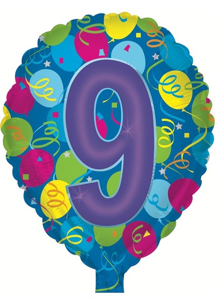 Folyo Balon Rakam 9 Balonlu 18''