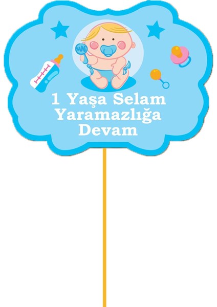 Konuşma Balonu 1Yaşa Selam Yaramazlığa Devam Mavi