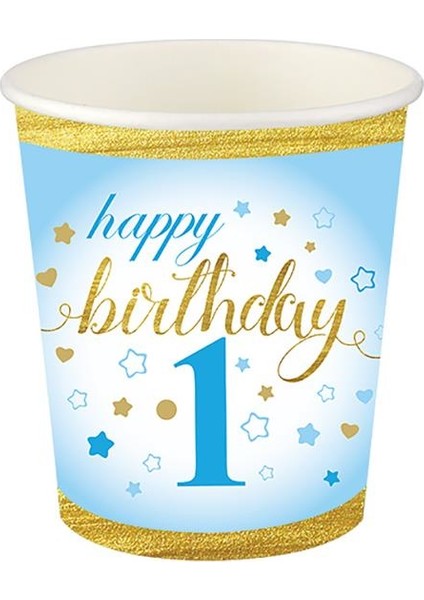 Küçük Yıldızlar 1 Yaş Mavi Bardak 8'li