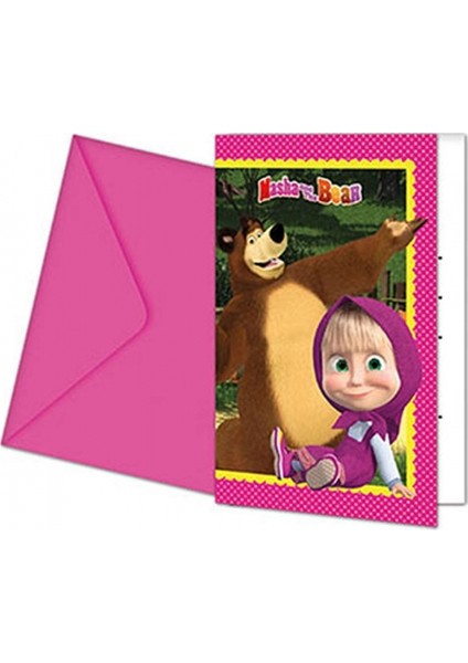 Masha And The Bear Davetiye Set 6'lı