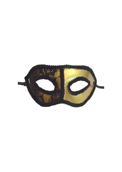 Maske Yarım Dantel Gold