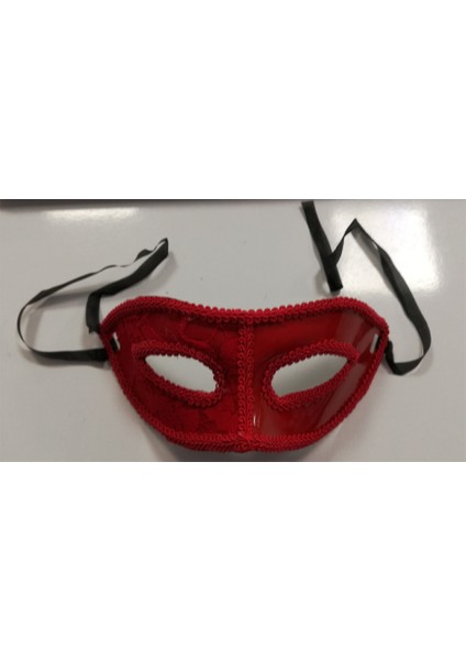 Maske Yarım Dantel Kırmızı