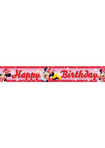 Minnie Folyo Happy Birthday Banner 4 m