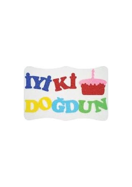 Strafor İyiki Doğdun Kare Beyaz 47 cm x 30 cm