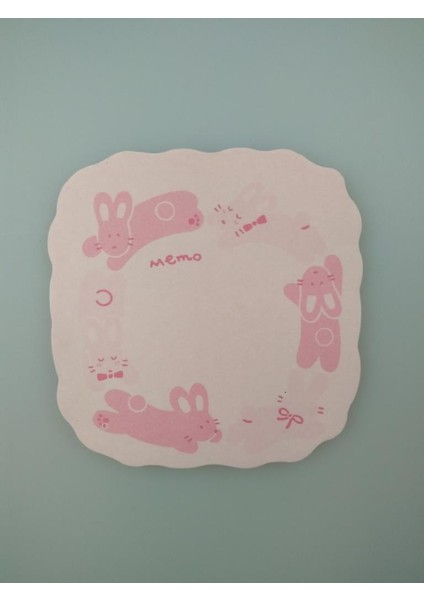 Yapışkanlı Notluk Pembe Tavşanlı 7 cm x 7 cm