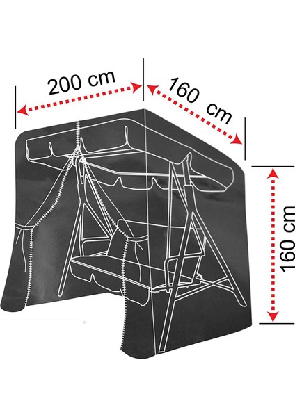Casing Bahçe Salıncağı Yağmur Toz Kir Önleyici Kılıf (Koruma Örtüsü)