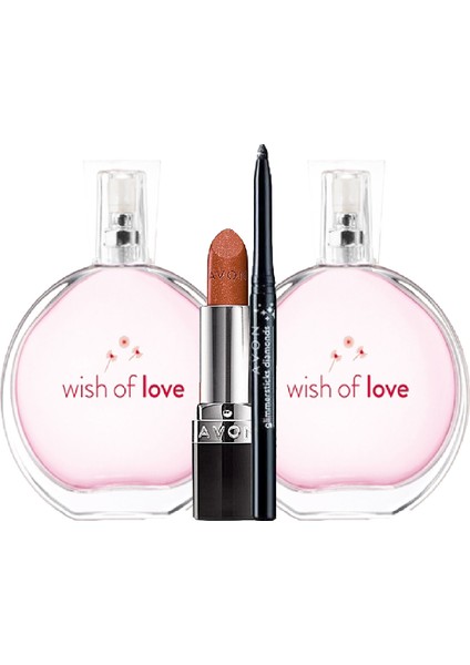 Wi̇sh Of Love 50 ml 2 Adet--Gli̇mmersti̇ck Göz Kalemi̇ Black İce-Avon Bronze Treasure Ruj