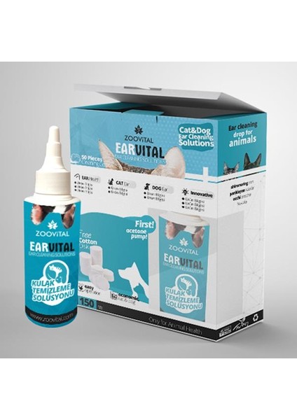 Zoo Vital Ear Vital Pamuk Hediyeli Kulak Temizleme Solüsyonu 150 ml