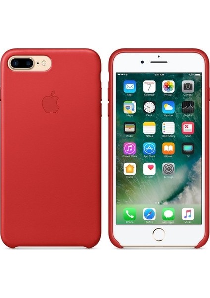 Apple iPhone 7/8 Plus Deri Kılıf - Kırmızı