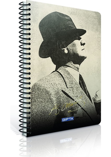 Atatürk Spiralli Sert Kap Defter 17 24 100 Yap Çiz 2650