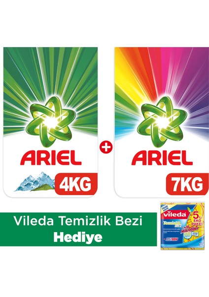 Toz Çamaşır Deterjanı Parlak Renkler 7 kg + Dağ Esintisi 4 kg