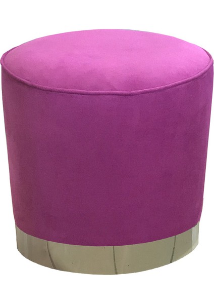 Parlak Silver Silindir Puf