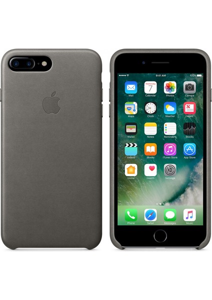 Apple iPhone 7/8 Plus Deri Kılıf - Gri