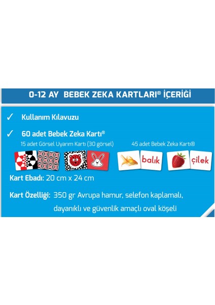 Bebek Zeka Kartları - (0-12 Ay ) Sağ Beyin Zeka Kartları fiyatları