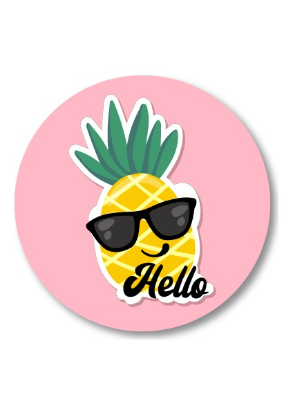 Ananas Sticker Etiket 3x3 cm 20li