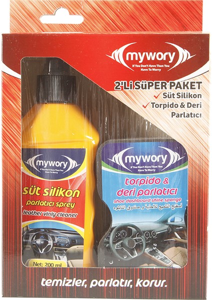 Süt Silikon Parlatıcı Sprey 200 ml ve Sünger 2'li Set