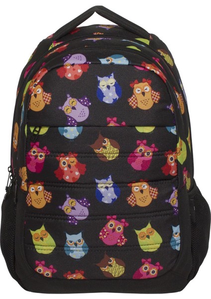 Cennec Sevimli Baykuşlar Üç Bölmeli Okul Sırt Çantası - Kız Çocuk