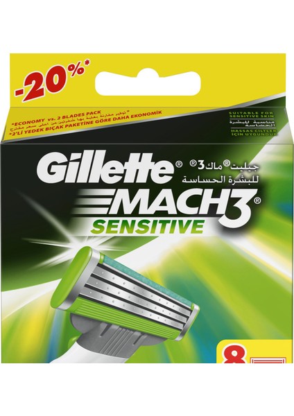 Mach3 Sensitive Yedek Tıraş Bıçağı 8'li