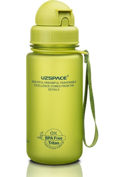 400 ml Tritan Yeşil Çocuk Matarası - Silikon Pipet Ağızlık