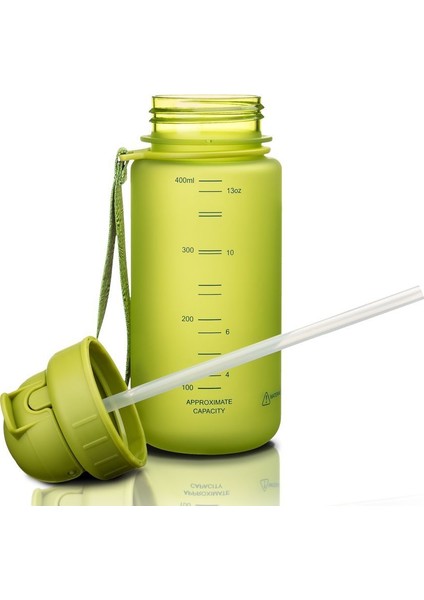 400 ml Tritan Yeşil Çocuk Matarası - Silikon Pipet Ağızlık