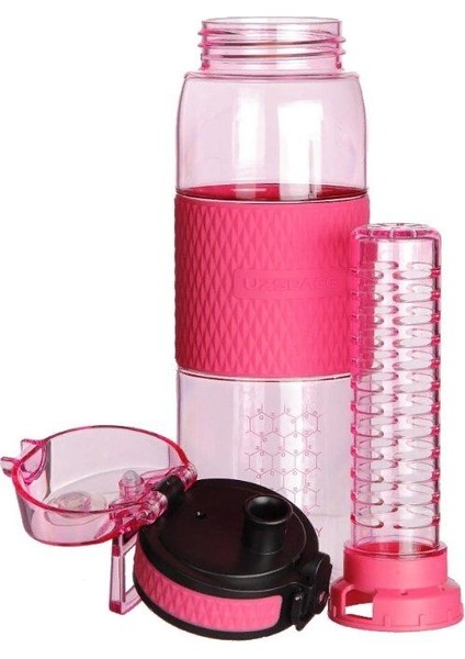 Infuserli 500 ml Pembe Detoks Matara - Silikon Gövde fiyatları