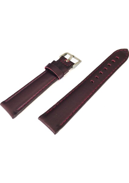 Bordo Yerli Hakiki Deri Spor Saat Kordonu 24Mm Deri Kayış fiyatları