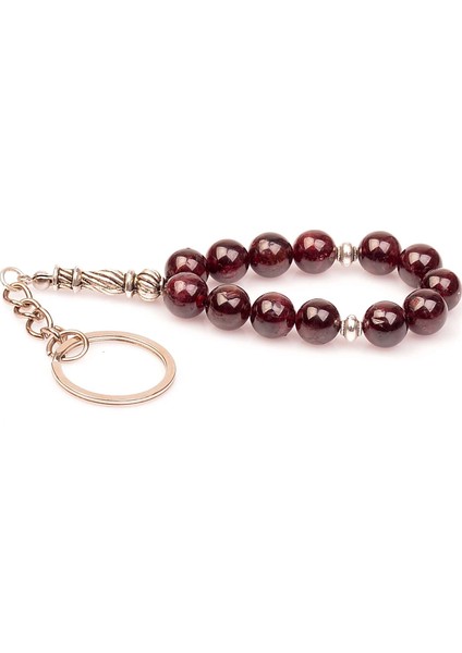 Lal Taşı Tesbih Şeklinde Anahtarlık ( 9 Mm )