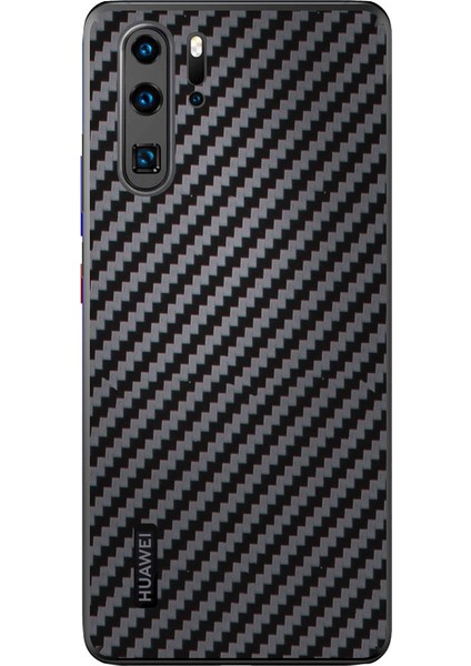 Huawei P30 Pro Arka Koruyucu Stickler ( Siyah Karbon Fiber )