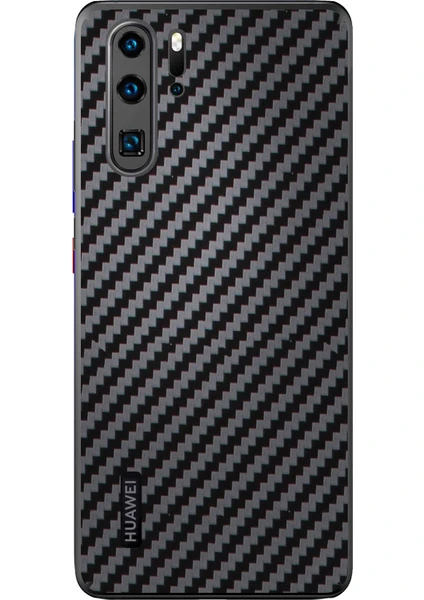 Huawei P30 Pro Arka Koruyucu Stickler ( Siyah Karbon Fiber )