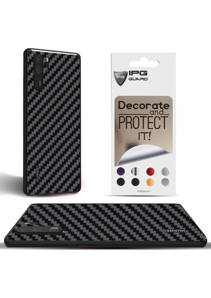 Huawei P30 Pro Arka Koruyucu Stickler ( Siyah Karbon Fiber )