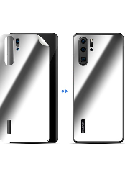 Huawei P30 Pro Arka Koruyucu Stickler ( Gümüş Krom )