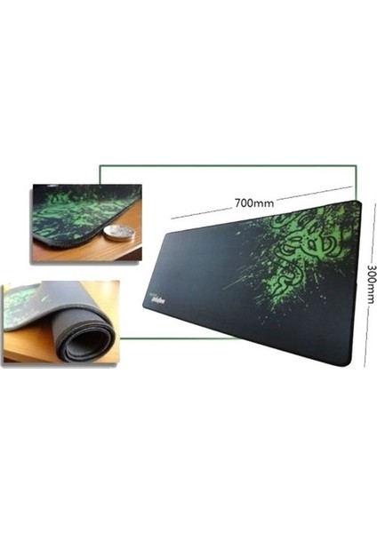 Razer Gaming Oyuncu Kaymaz Taban Tasarım 70 X 30 Uzun Mouse Pad