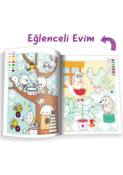 Kodlamalı Eğitici Boyama / 4-5 Yaş 1. ve 2. Seviye (2 Kitap)