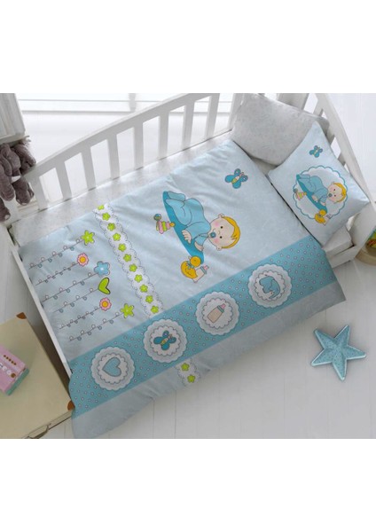 Bebek Nevresim Takımı Happy Baby Mavi