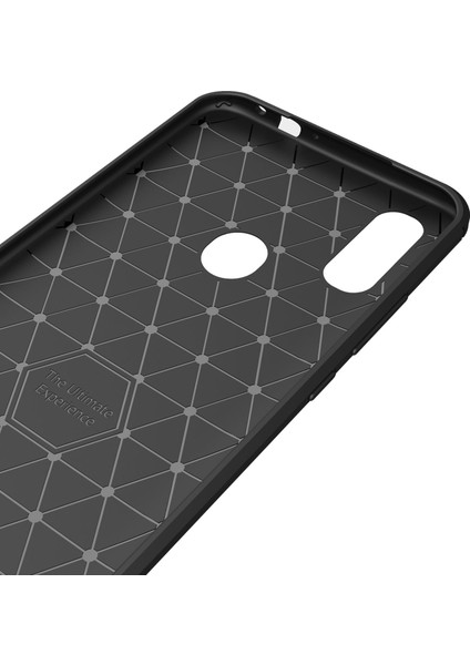 Xiaomi Redmi Y3 Brushed Carbon Fiber Silikon Kılıf - Siyah