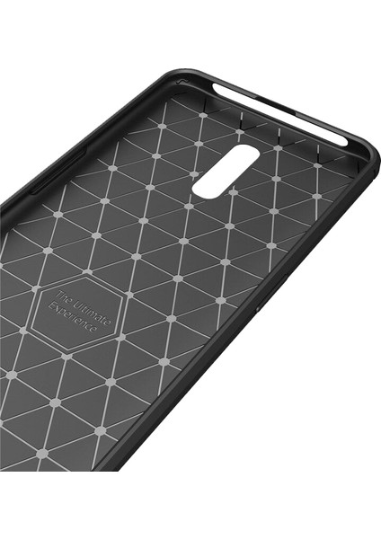 Oppo Reno Brushed Carbon Fiber Silikon Kılıf - Siyah