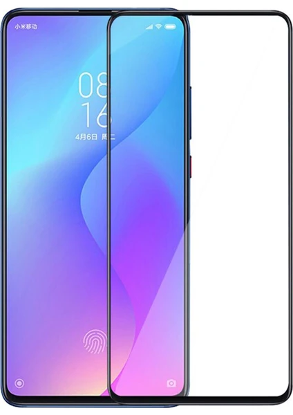 Xiaomi Mi 9t Tam Kaplayan Çerçeveli Tempered Ekran Koruyucu - Siyah