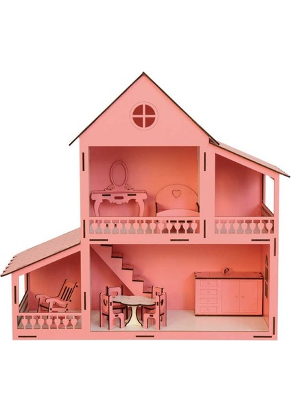 Ahşap Ev 2 Katlı Pembe