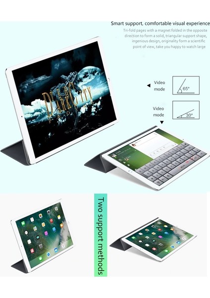 Crescent Apple iPad Mini 3. Nesil (2014) Prime Smart Case Tablet Kılıfı (A1599/A1600) 7.9 İnç Kırmızı