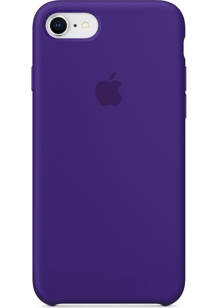 Apple iPhone 7/8 Kamelya (Camellia) Silikon Kılıf Kauçuk Arka Kapak Mor