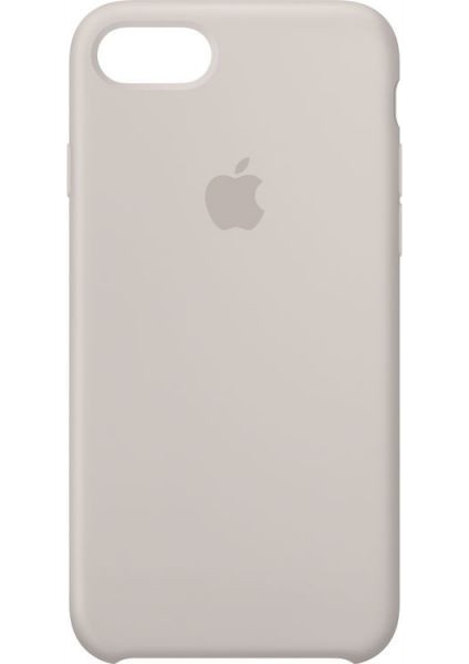 Apple iPhone 7/8 Açık Gri (Stone) Silikon Kılıf Kauçuk Arka Kapak Açık Gri