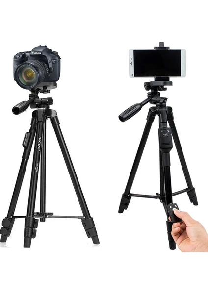 Yungteng 3388 Telefon ve Kamera İçin Bluetooth Kumandalı 146 cm Tripod