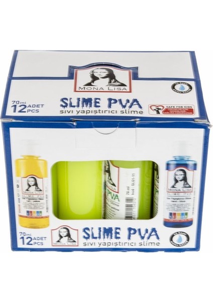 Sıvı Yapıştırıcı Slime Fosforlu Sarı 70Ml 12'Li