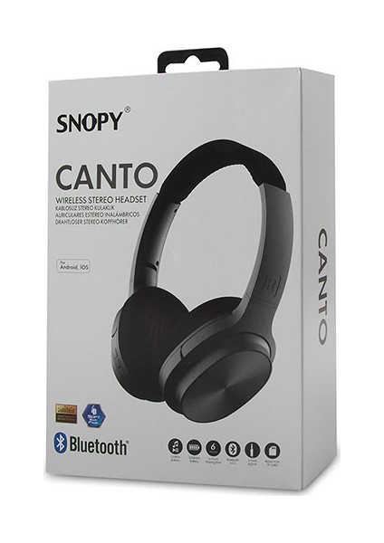 SN-BT30 Canto TF Kart Özellikli Bluetooth Kulaklık Gri