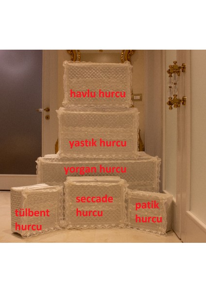 Dantelli Çeyizlik Hurç - 6 Boy Hurç - Yorgan Hurcu - Patik Hurcu