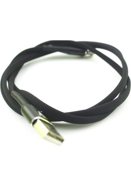 V-06 Type C USB Kumaş Kaplı Kopmaz Hızlı Şarj Aleti Kablosu