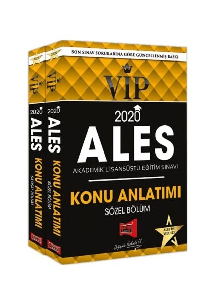 2020 ALES VIP Sayısal-Sözel Bölüm Konu Anlatımı 2 Cilt