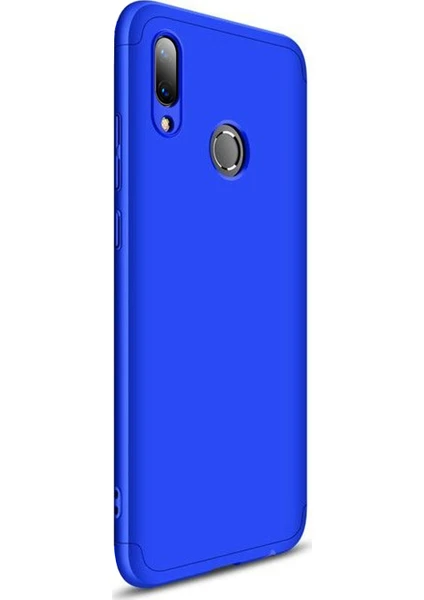 Huawei Y7 2019 Kılıf Double Dip 360 Protective Mavi