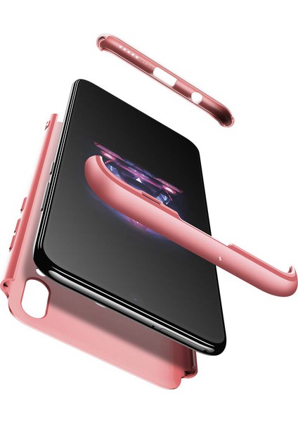 Huawei Y7 Prime 2019 Kılıf Double Dip 360 Protective Rose Gold